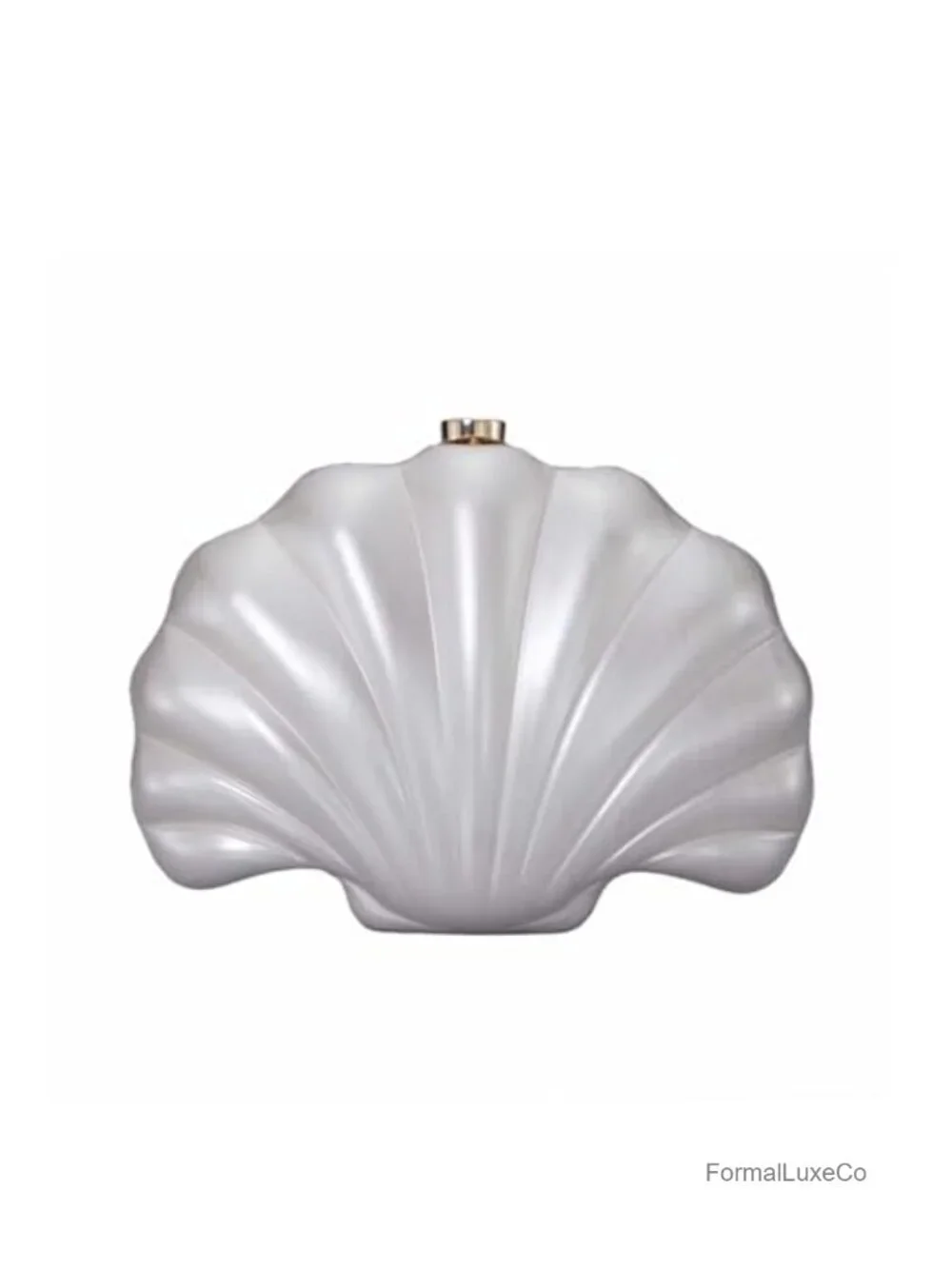 Pearlescent Acrylic Shell Clutch Purse with Detachable Chain Strap